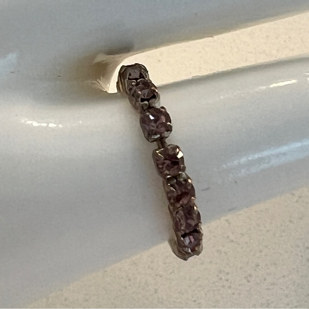 Pink Rhinestone Stretchable Pinky Ring - Picture 8 of 9